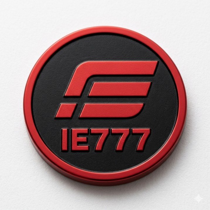 IE777 slot game interface with triple 7 symbols on the reels.